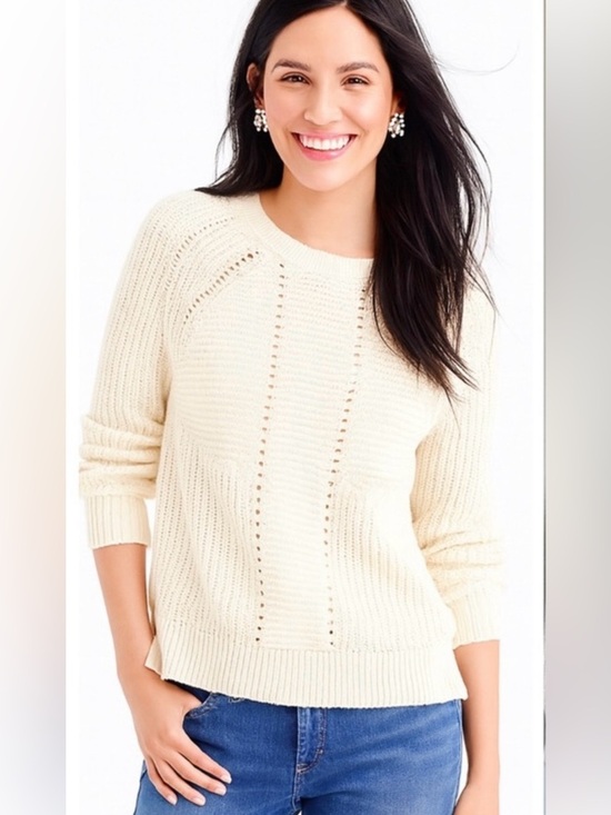 J. Crew Sweaters - J. Crew Women's Light Cream Scoop Neck Knit Pullover
